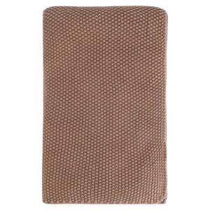 Плед из стираного хлопка цвета мокко из коллекции Essential, 130x180 см