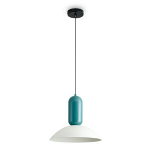 Светильник подвесной Modern, Lotus,  Ø30х230 см, бирюзовый/белый