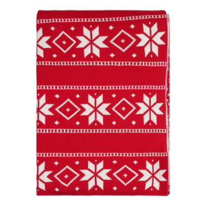 Плед из хлопка с новогодним рисунком Frostwork из коллекции New Year Essential, 130x180 см