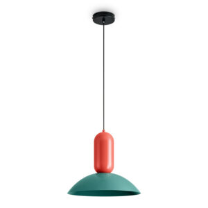 Светильник подвесной Modern, Lotus,  Ø30х230 см, красный/бирюзовый